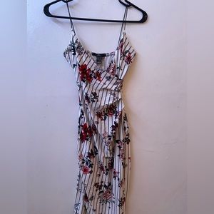 Floral print wrap dress midi length